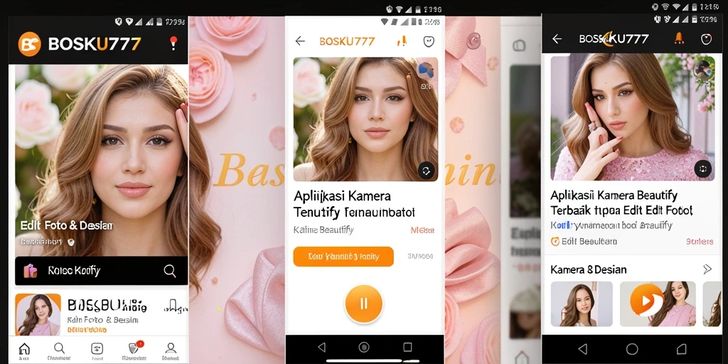 Tampilan antarmuka BOSKU777 yang elegan dan berfungsi sebagai Kamera Beautify.