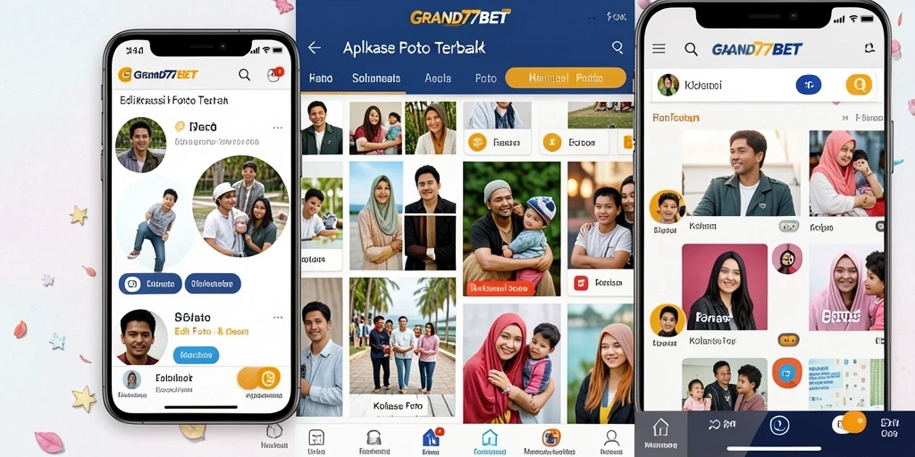 Tampilan antarmuka pengguna <strong>GRAND77BET</strong> saat membuat kolase foto yang menarik.