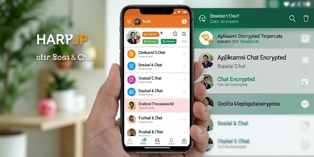 Tampilan antarmuka utama HARAPJP dengan fitur Chat Encrypted.