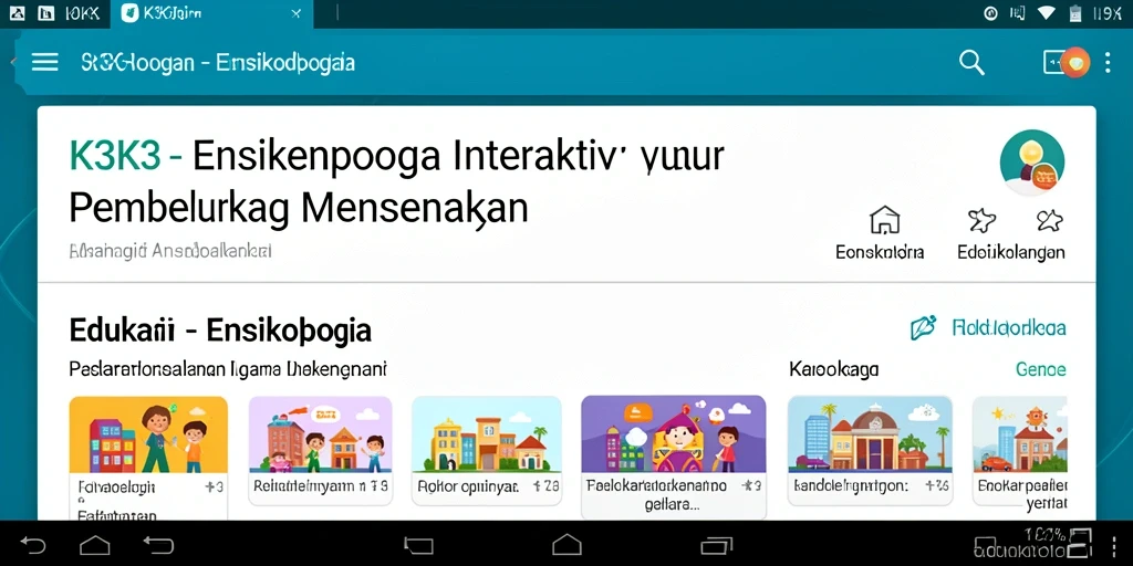 Antarmuka aplikasi K3K3 yang menarik dan informatif.
