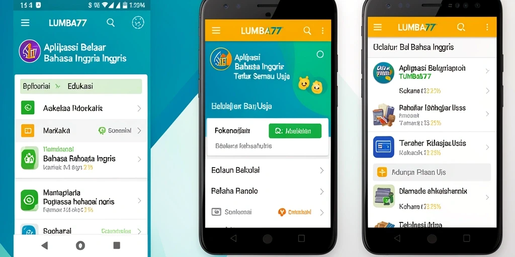 Tampilan antarmuka LUMBA77 yang menarik untuk belajar bahasa Inggris.