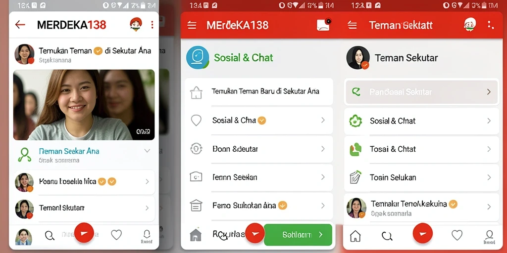 Tampilan antarmuka MERDEKA138 yang menarik untuk mencari teman baru.