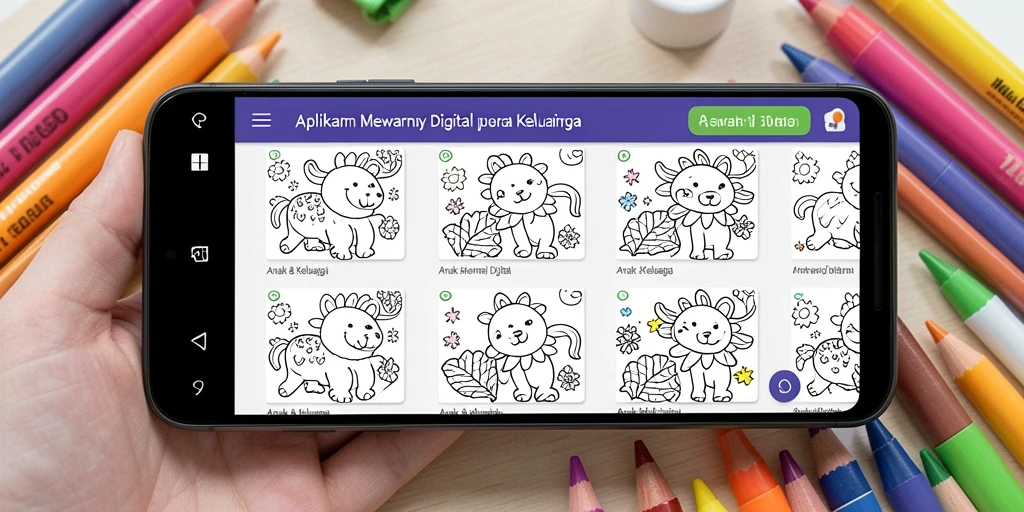 Screenshot RK55 menampilkan antarmuka mewarnai yang ceria dan mudah digunakan.