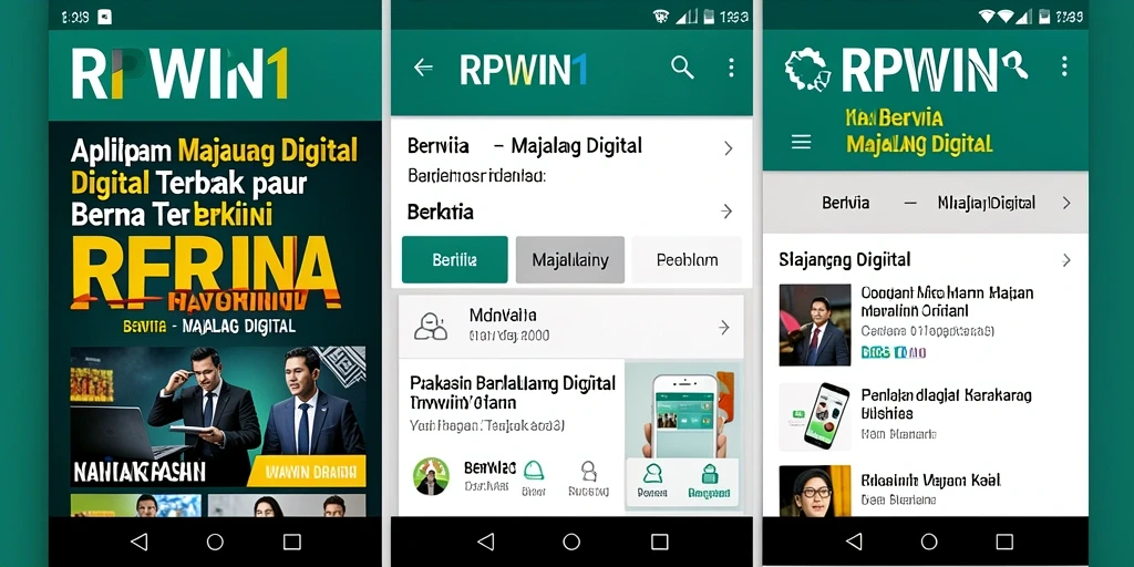 Tampilan antarmuka pengguna aplikasi Majalah Digital RPWIN1.
