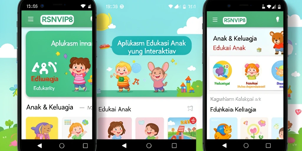 Tampilan antarmuka RSNVIP8 yang menarik untuk anak-anak.